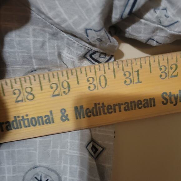 Island Shares Shirt Mens 4x Gray Pattern Button Up 100% Silk - Picture 6 of 10